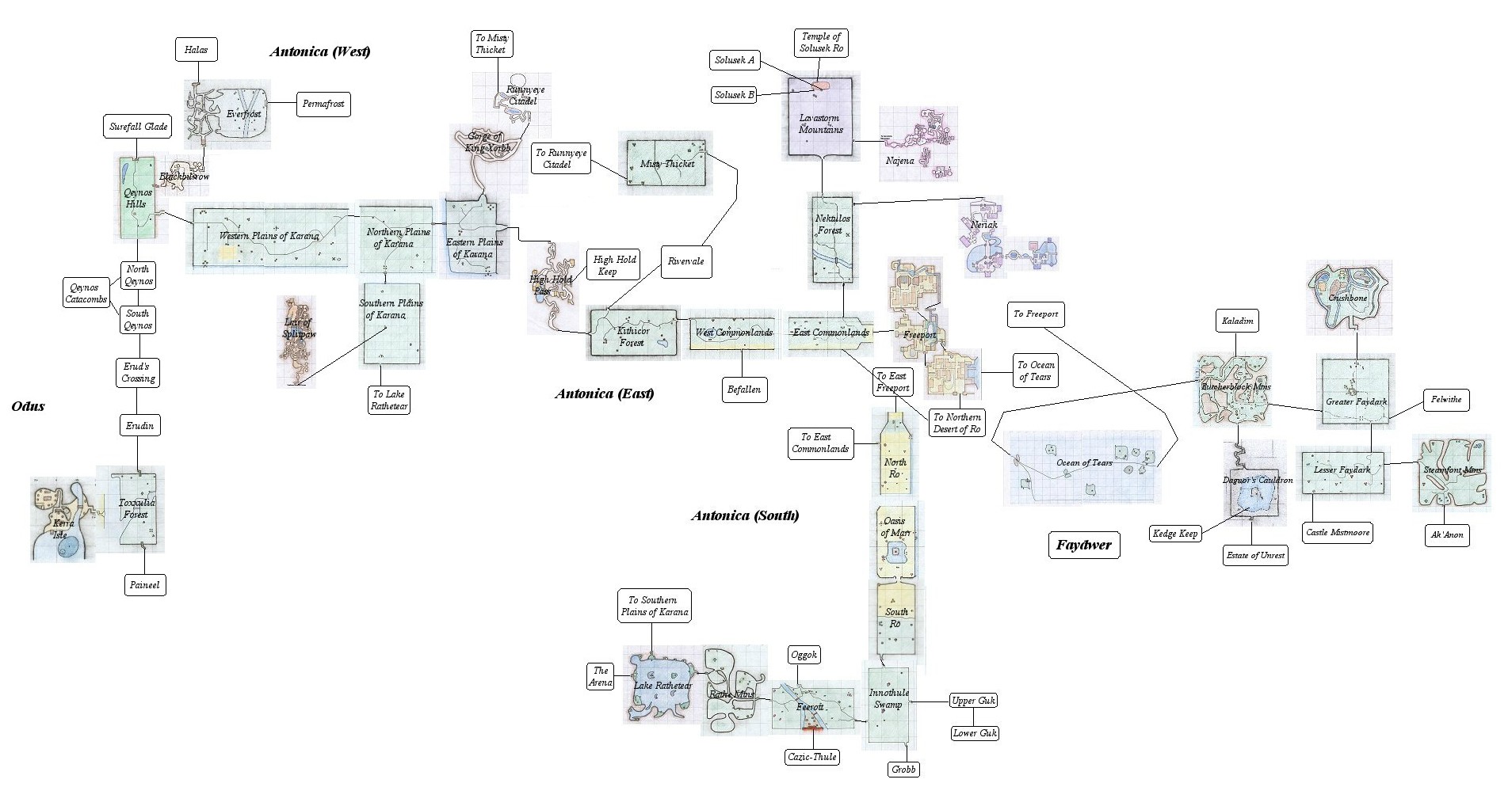 Classic Zone Connection Map