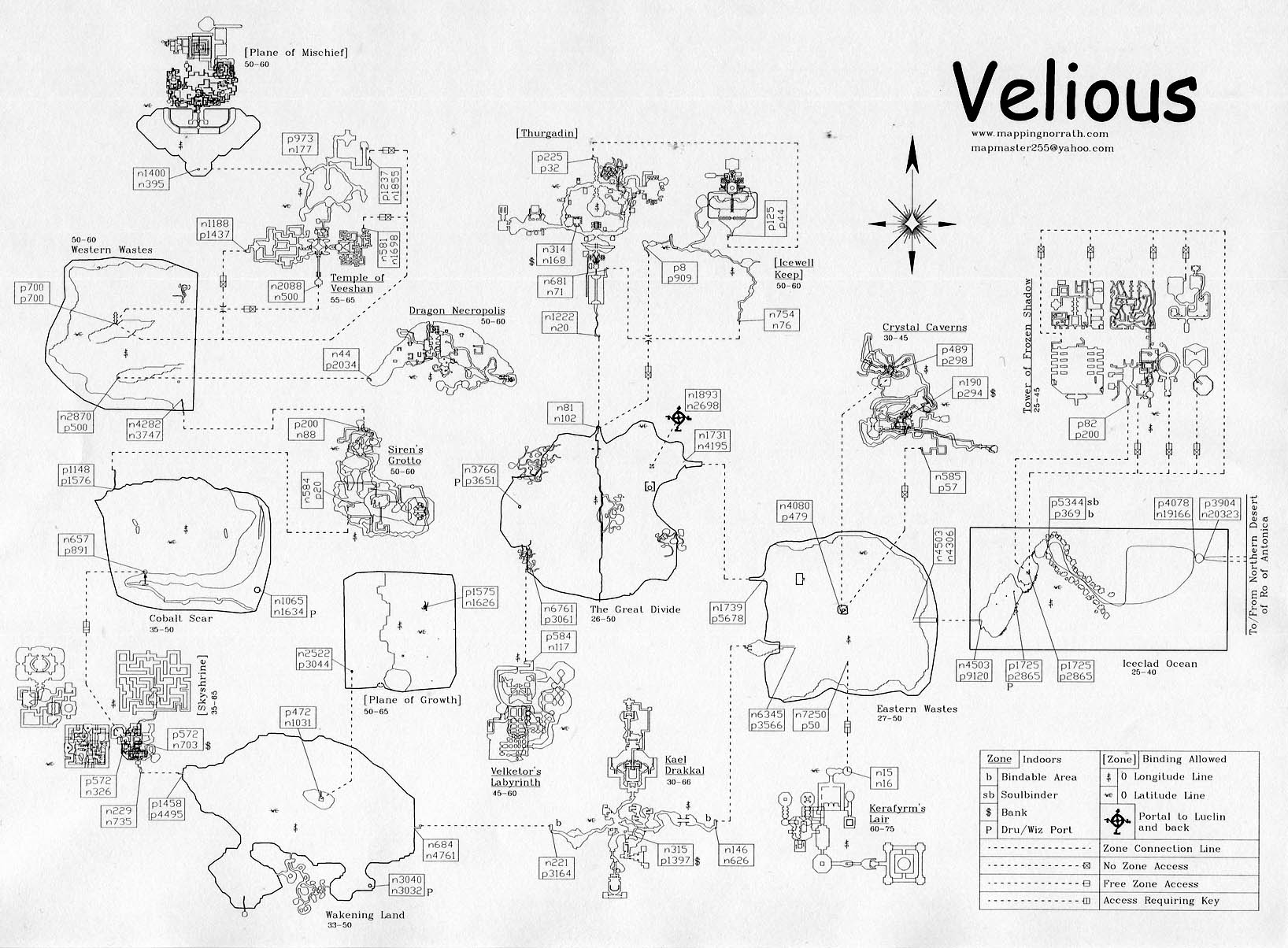 Velious Zone Connection Map